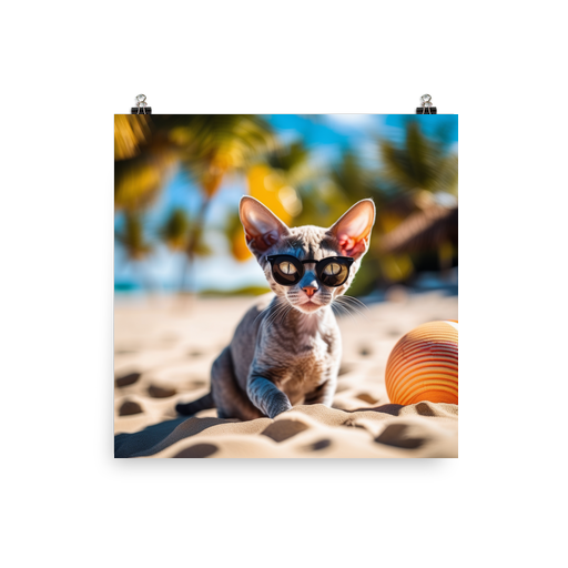 PugMug Custom Tabby Devon Rex Cat Poster