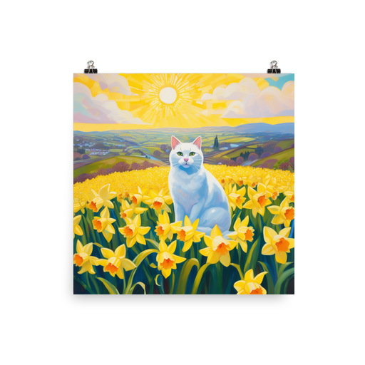 PugMug Custom White Companion Cat Poster