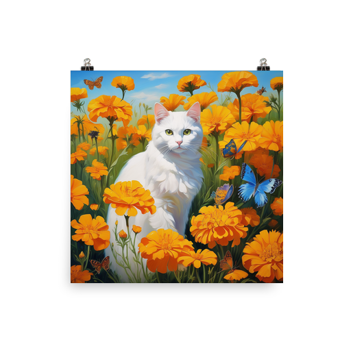 PugMug Custom White Companion Cat Poster