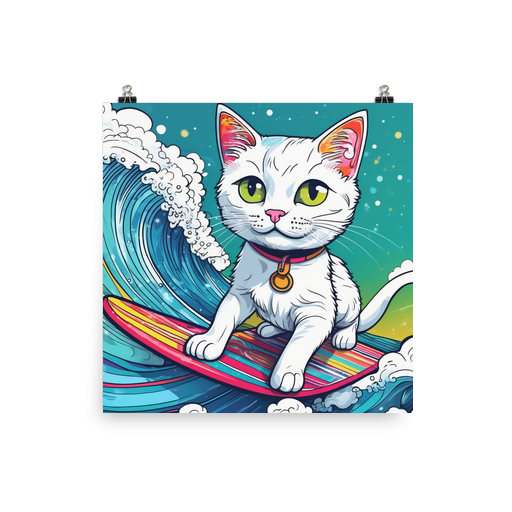 PugMug Custom White Companion Cat Poster