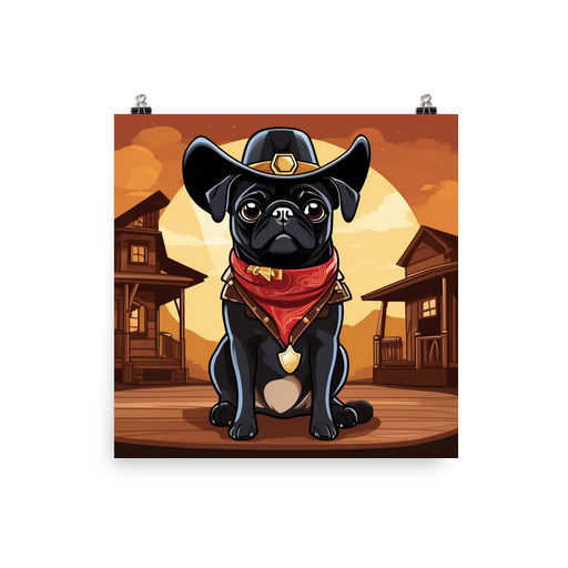 PugMug Custom Black Pug Poster