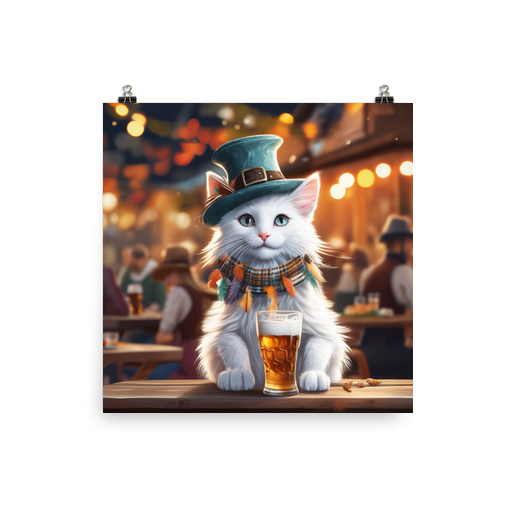 PugMug Custom White Companion Cat Poster