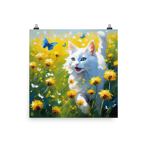 PugMug Custom White Companion Cat Poster