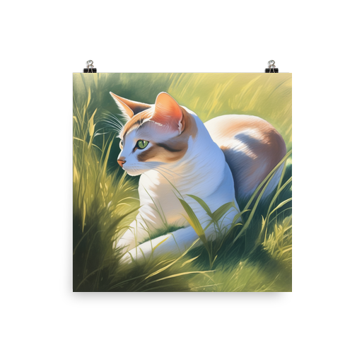 PugMug Custom White Abyssinian Cat Poster