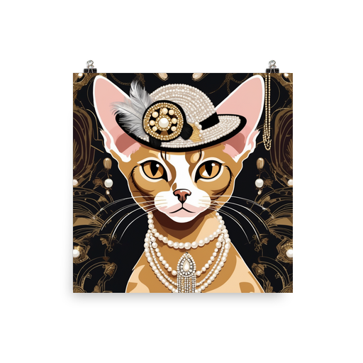 PugMug Custom Tabby Devon Rex Cat Poster
