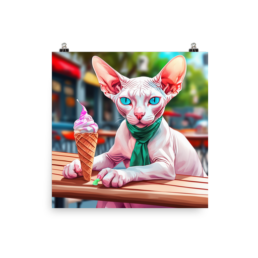 PugMug Custom White Sphynx Cat Poster