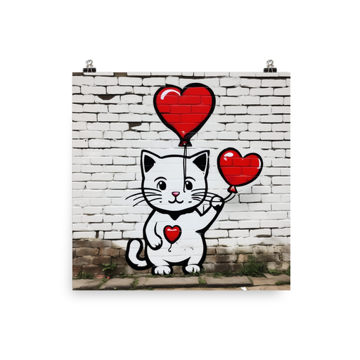 PugMug Custom White Companion Cat Poster