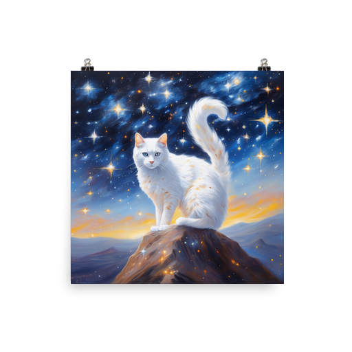PugMug Custom White Companion Cat Poster