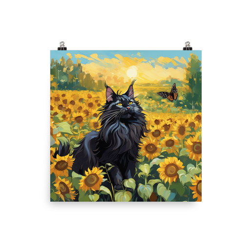 PugMug Custom Black Maine Coon Cat Poster