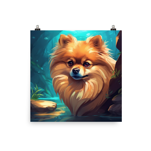 PugMug Custom Tan Pomeranian Poster