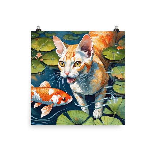 PugMug Custom Tabby Devon Rex Cat Poster