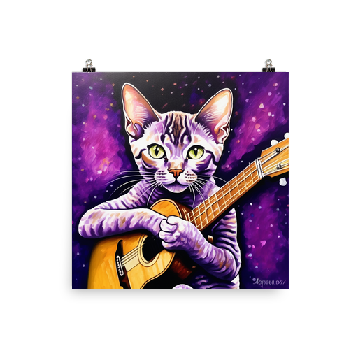 PugMug Custom Tabby Devon Rex Cat Poster