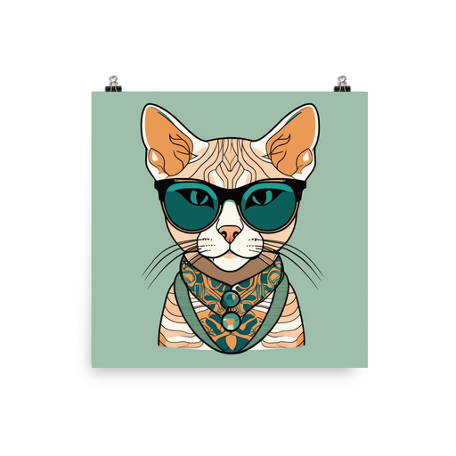 PugMug Custom Tabby Devon Rex Cat Poster