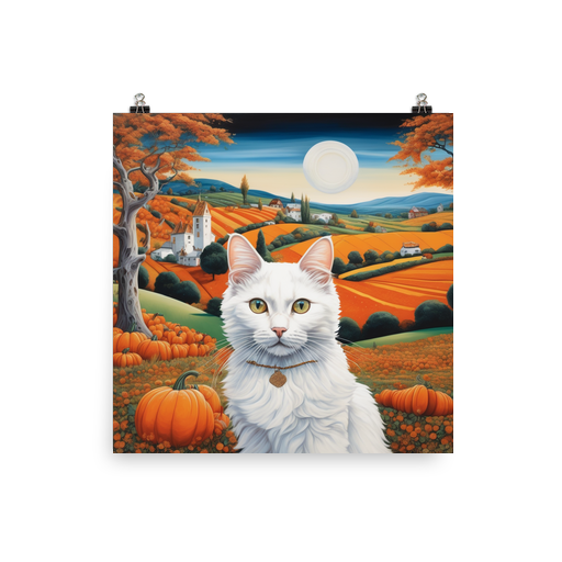 PugMug Custom White Companion Cat Poster