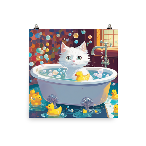 PugMug Custom White Companion Cat Poster