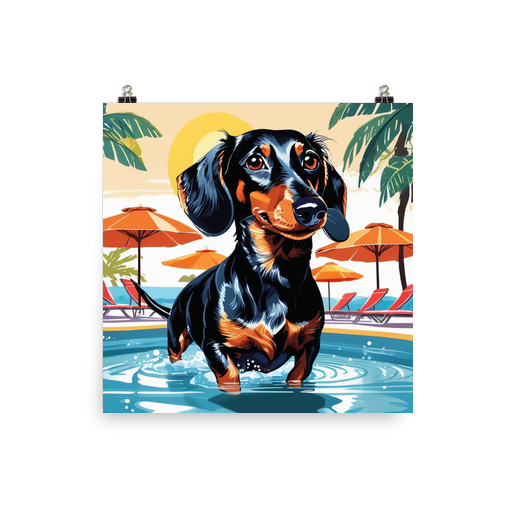 PugMug Custom Black Dachshund Poster
