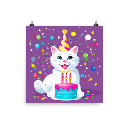 PugMug Custom White Companion Cat Poster