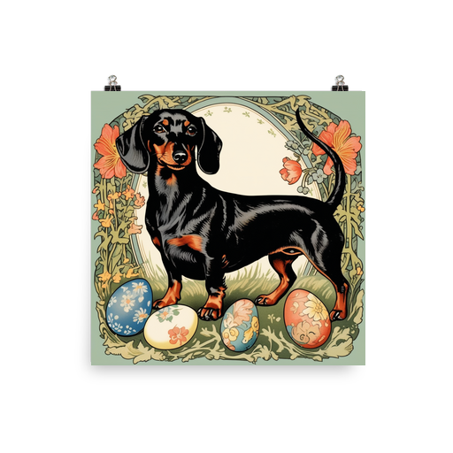 PugMug Custom Black Dachshund Poster