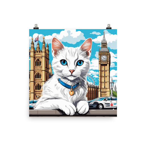 PugMug Custom White Companion Cat Poster