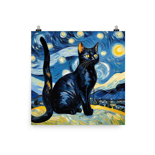 PugMug Custom Black American Shorthair Cat Poster