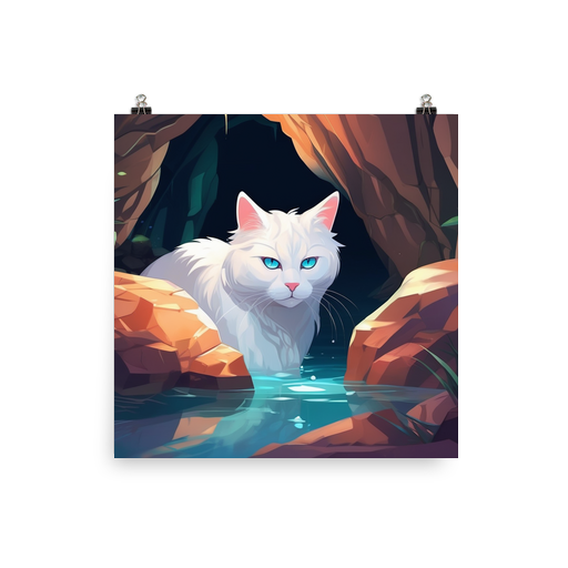 PugMug Custom White Companion Cat Poster