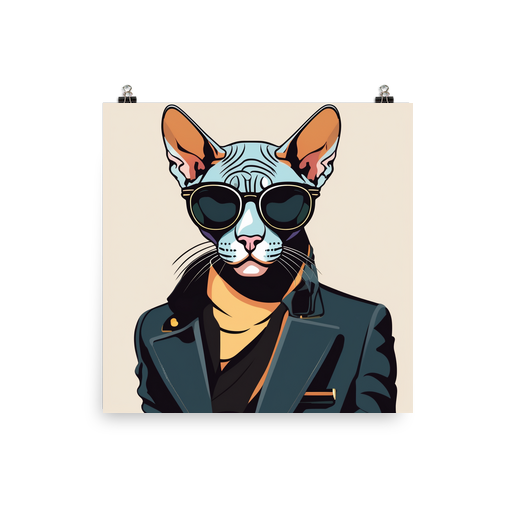 PugMug Custom Black Sphynx Cat Poster