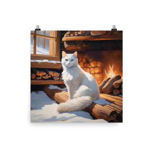 PugMug Custom White Companion Cat Poster