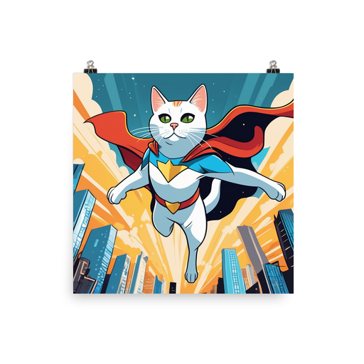 PugMug Custom White Companion Cat Poster