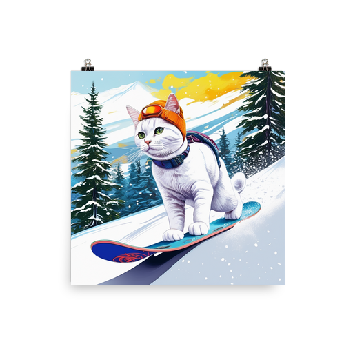 PugMug Custom White Companion Cat Poster