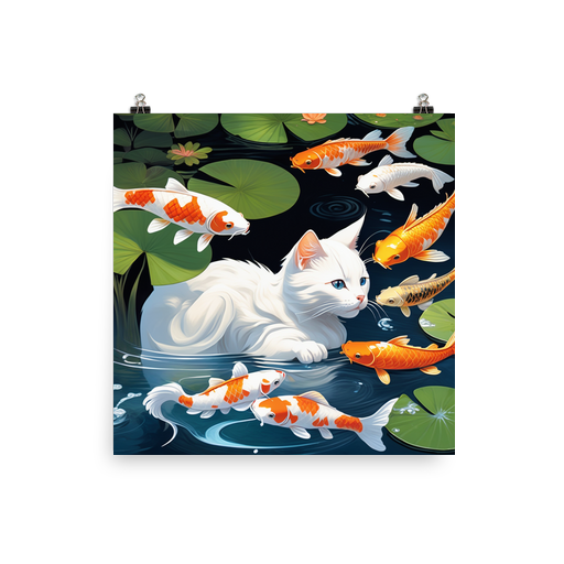 PugMug Custom White Companion Cat Poster