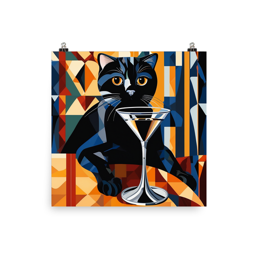 PugMug Custom Black Scottish Fold Cat Poster