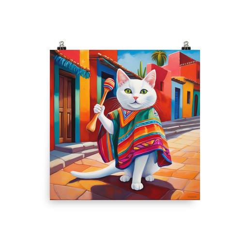 PugMug Custom White Companion Cat Poster