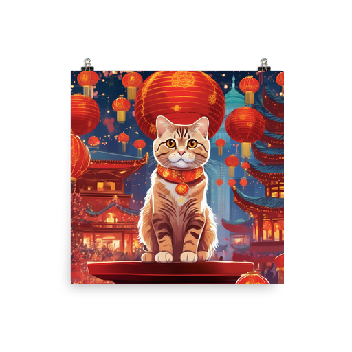 PugMug Custom Tabby Scottish Fold Cat Poster