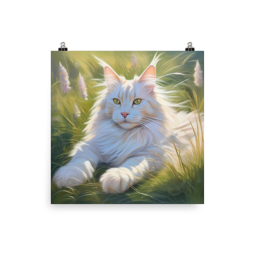 PugMug Custom White Maine Coon Cat Poster