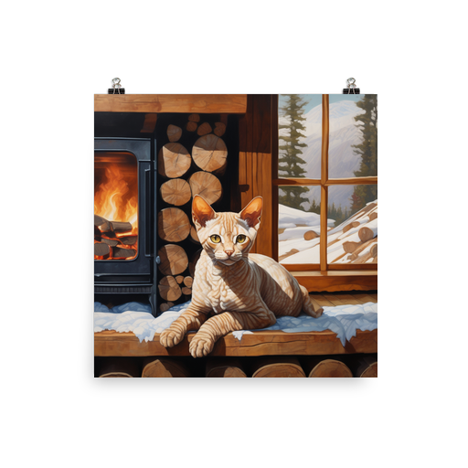 PugMug Custom Tabby Devon Rex Cat Poster