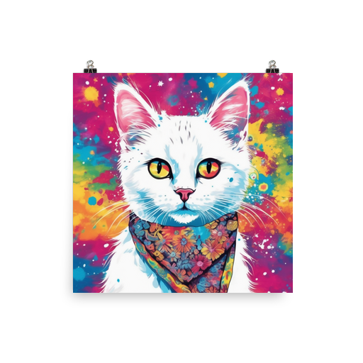 PugMug Custom White Companion Cat Poster