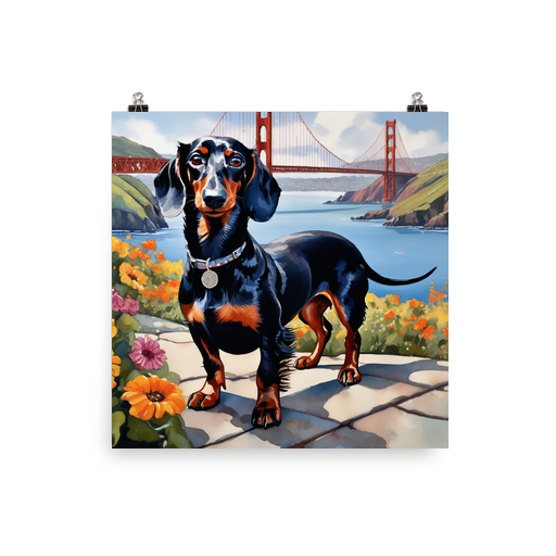 PugMug Custom Black Dachshund Poster