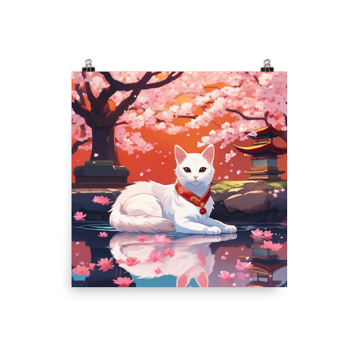 PugMug Custom White Companion Cat Poster