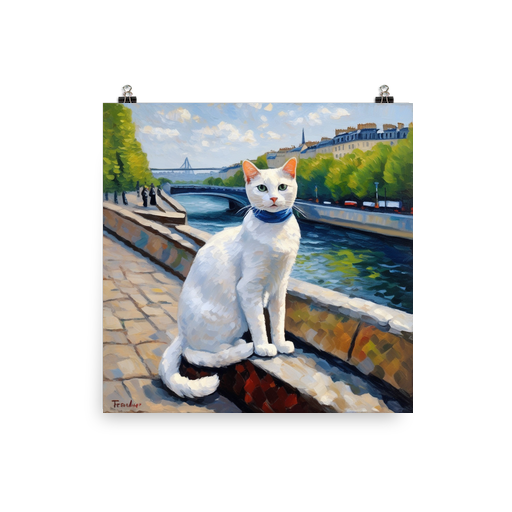 PugMug Custom White Companion Cat Poster