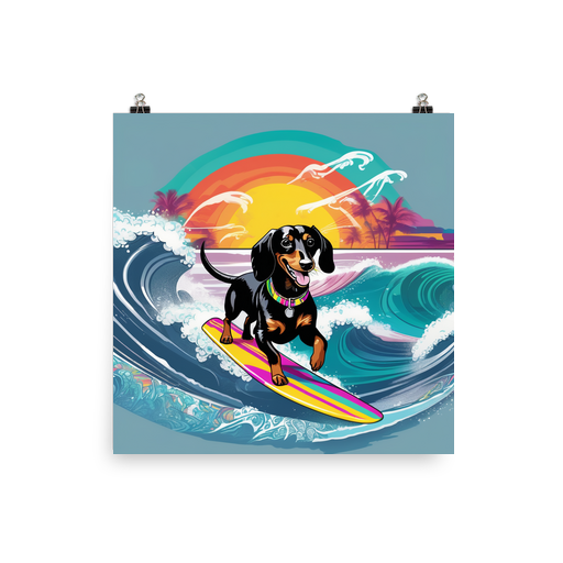 PugMug Custom Black Dachshund Poster