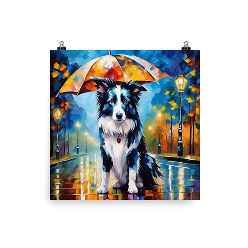 PugMug Custom Blue Merle Border Collie Poster