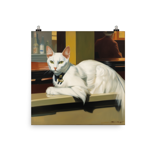 PugMug Custom White Companion Cat Poster