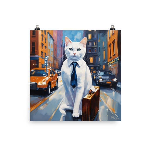 PugMug Custom White Companion Cat Poster