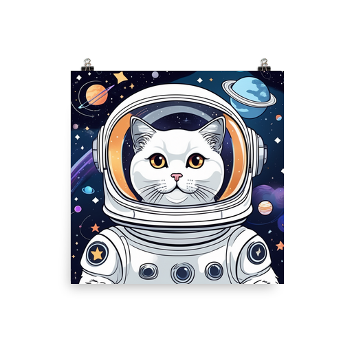 PugMug Custom White Scottish Fold Cat Poster