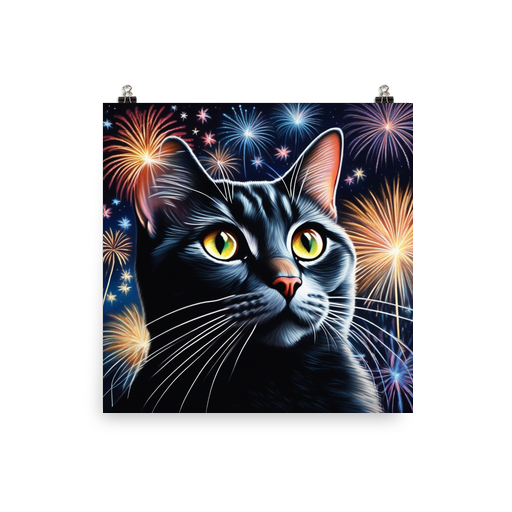 PugMug Custom Black American Shorthair Cat Poster