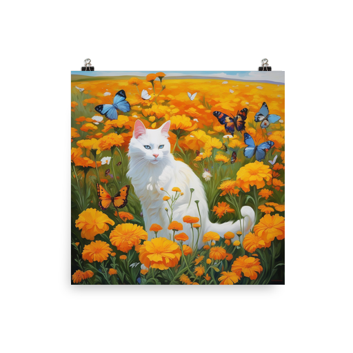 PugMug Custom White Companion Cat Poster