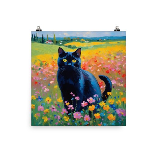 PugMug Custom Black British Shorthair Cat Poster