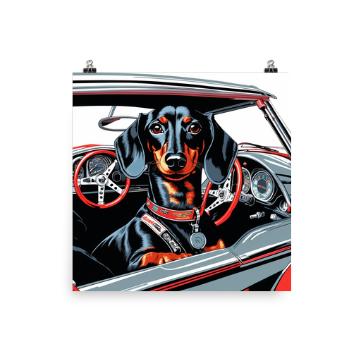 PugMug Custom Black Dachshund Poster