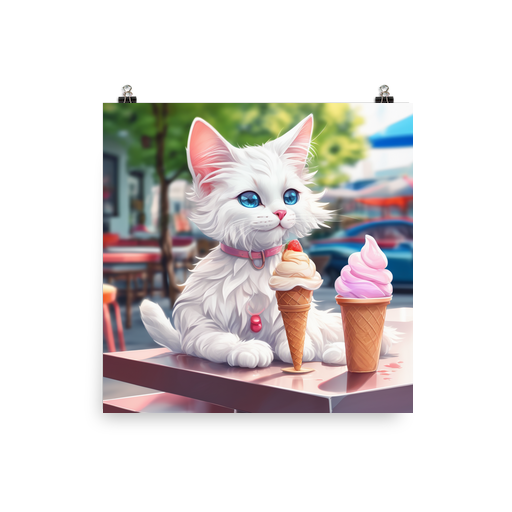 PugMug Custom White Companion Cat Poster