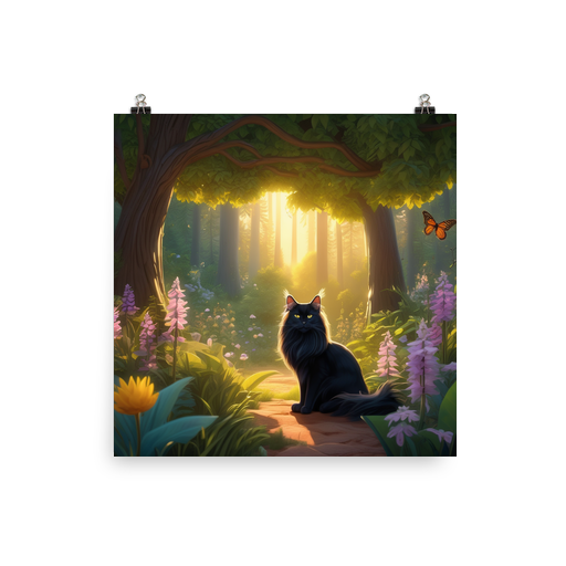 PugMug Custom Black Maine Coon Cat Poster